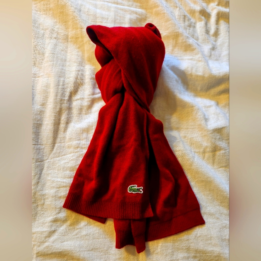 Lacoste Red Scarf 🧣